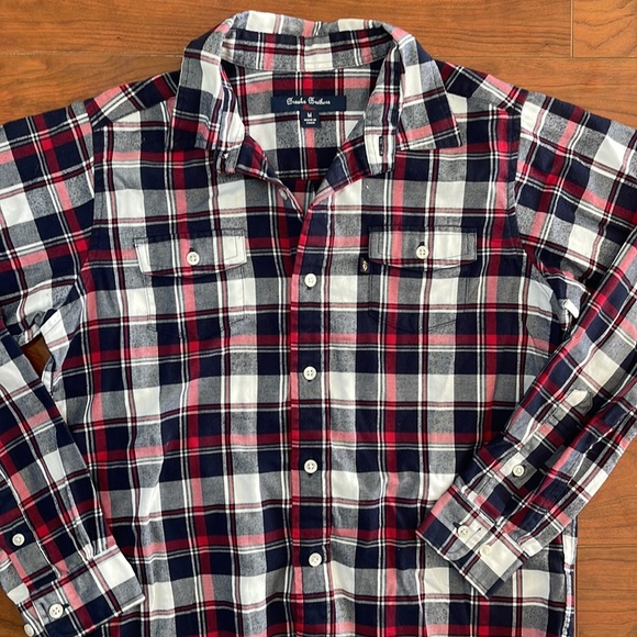 Brooks Brothers Blue and Red Boys Plaid Flannel Button Down Shirt - Picture 4 of 8